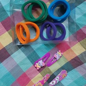 12 colorful rubber bands 2 pairs tic tac pin