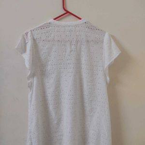 Daily Wear Cotton White Tunic Top