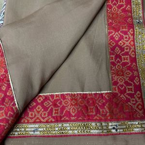 English Color Saree With Indian Touch