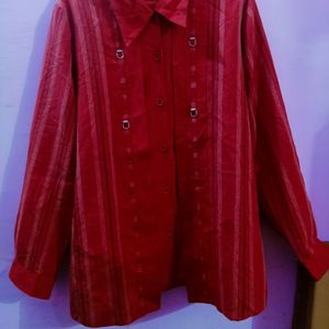 Red Designer Foreign Brand Shirt