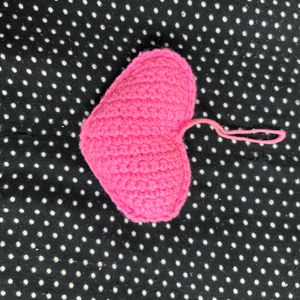 Amigurumi Crochet Heart Keychain