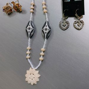 Ship Necklace With Earrings Combo Set