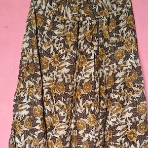 Flowery Printed Long Skirt For Girls