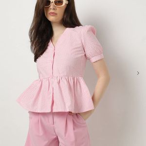 Checked Peplum Top From rio