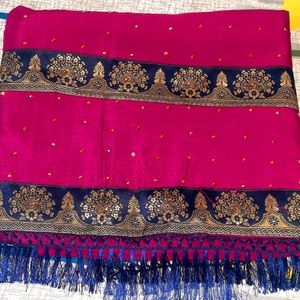 Wedding Party Wear Sequin Heavy Border Saree