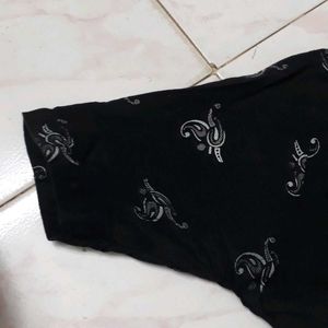 Black Printed Nighty Women