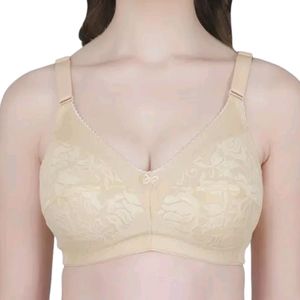 Women Non Padded Bra Cream Colour