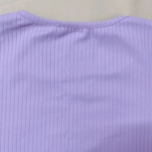 Lavender Fitted Crop Top