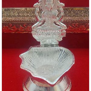 DIWALI GIFT Laxmi Mata With Diya In Silver Color