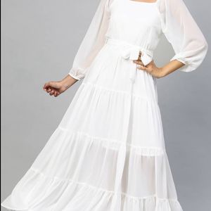 Women White Bow Dress