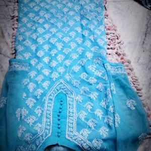 Blue 💙 Chikankari Kurti For Sale