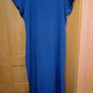 Navy Blue Crepe Printed Kurta