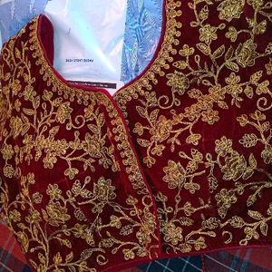 Bridal Maroon Designer Blouse For Women