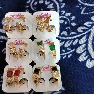 6pair Multi Colour Earring 40Rs Discount