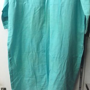 Karigari Cyan Blue Straight Kurta For Daily Use