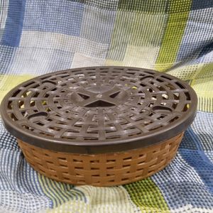 Brown Basket With Lid