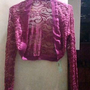 Purple Color Open Net Top With Best Fabric..