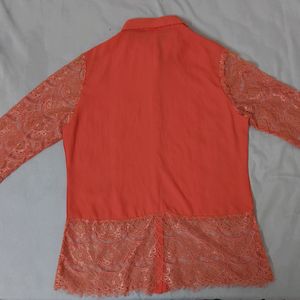 Madame Laced Coral Coloured Top