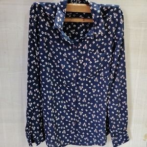 Navy Blue Floral Shirt