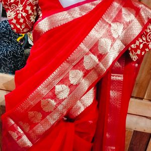 Beautiful New ❤️ Saree With Blouse