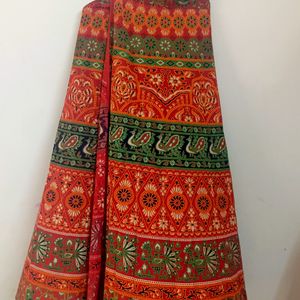 Long Ethnic Wrap Around Skirt