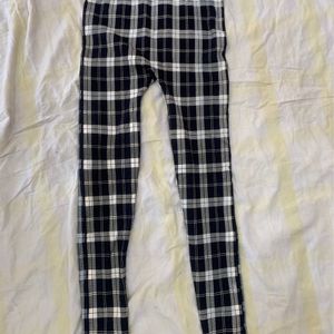 Korean check tights, stretchable