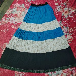 Blue,White, Black Skirt