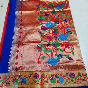 New Paithani Saree With Blouse Piece