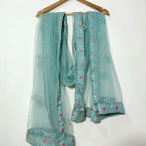 Teal Net Lehenga Choli ( Women)