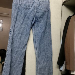 DENIM BLUE WIDE LEG JEANS