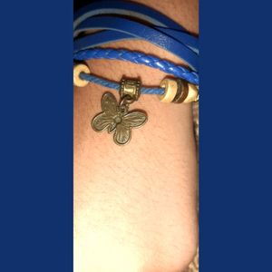 Head Band and Leather Blue Braclet For Girls