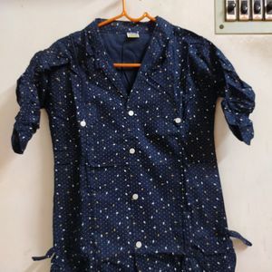 Blue full sleev shirt,size -S