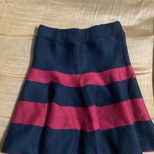 Black And Red Woolen Skirt