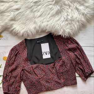 Zara Floral Blouse Size - m