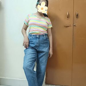 High Waisted Mom Fit Denim