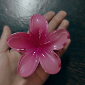 Pink Flower Hair Claw