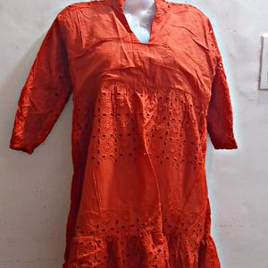 Orange Colour Short Kurta.