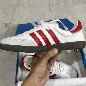 ADIDAS ORIGINALS SAMBA WHITE RED UK 8(42)