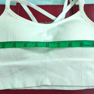 Branded White Criss Cross Bralette