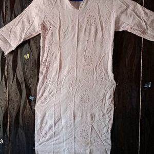 Daily wear Long Pink Kurta For Women