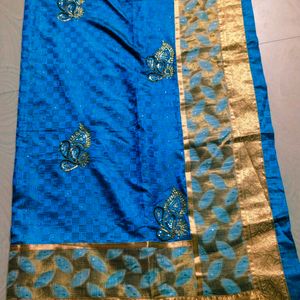 Simple Maggam Work Georgette Saree