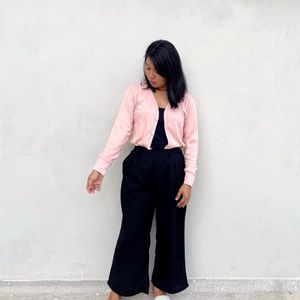 Peach Solid Cardigan