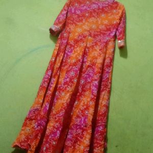 Bandhani Long Dress For Womens