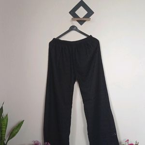 Chikankari Black Plazzo Pants