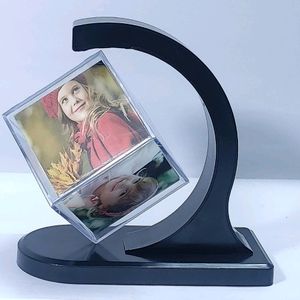 White  Rotating Photo Frame 360 Degree