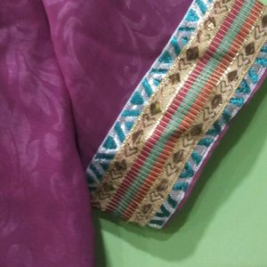 Purple Colur Georgette Saree