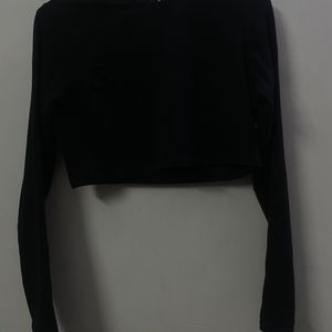 H&M Black Fitted Crop Top