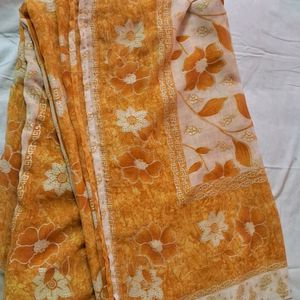 Mustard Saree