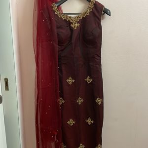 Designer Kurri With Dupatta