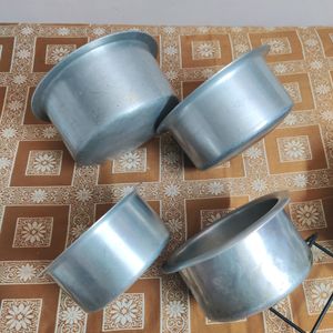 Set Of 4 Aluminium Patilas